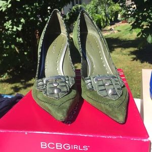 BCBGirls olive green pumps